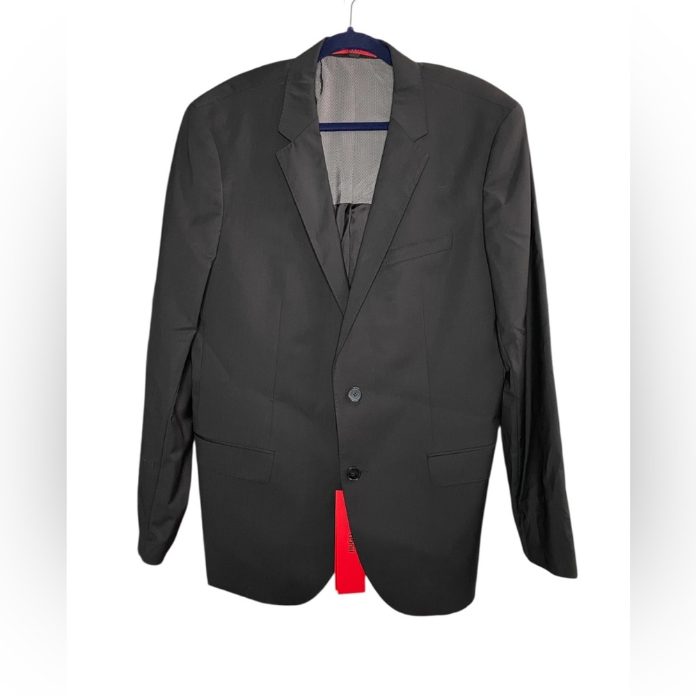 HUGO by Hugo Boss Suit Jacket Men Size 44R Black Modern Fit Wool Blend NWT